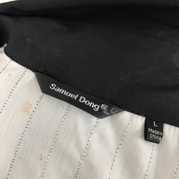 Samuel Dong Jacket Sz Large Black White Textured - Picture 8 of 9